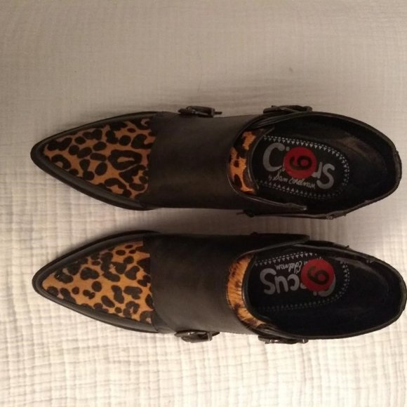 Sam Edelman Circus black and leopard print ankle booties EUC - Picture 2 of 6